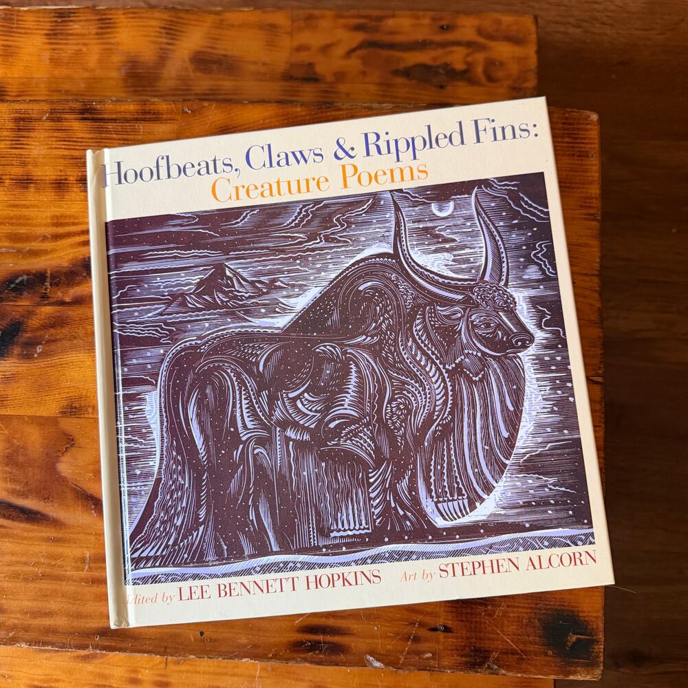 Vintage 2002 Hoofbeats, Claws & Rippled Fins: Creature Poems Hardcover Book